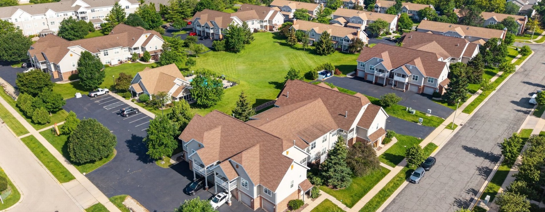 aerial view of a neighborhood