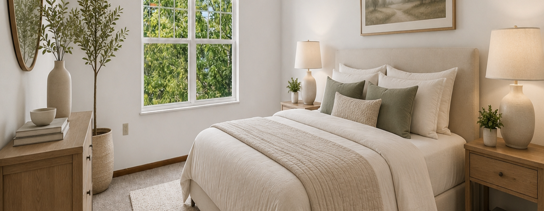 bedroom with large windows